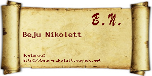 Beju Nikolett névjegykártya